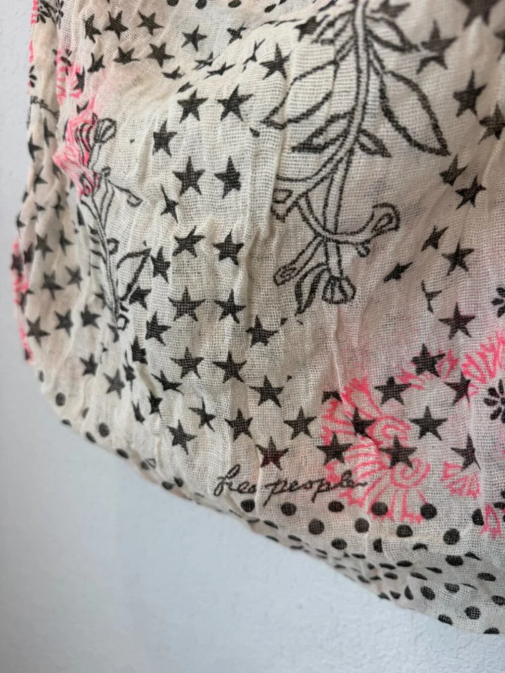 Free People Muslin Linen Boho Hobo Shoulder Bag